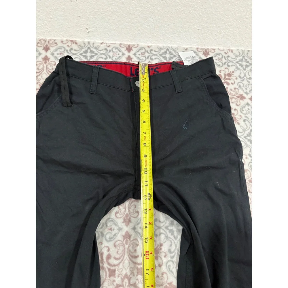 Levis 502 Regular Taper Pants Mens 30x32 Black Twill Chino Trousers